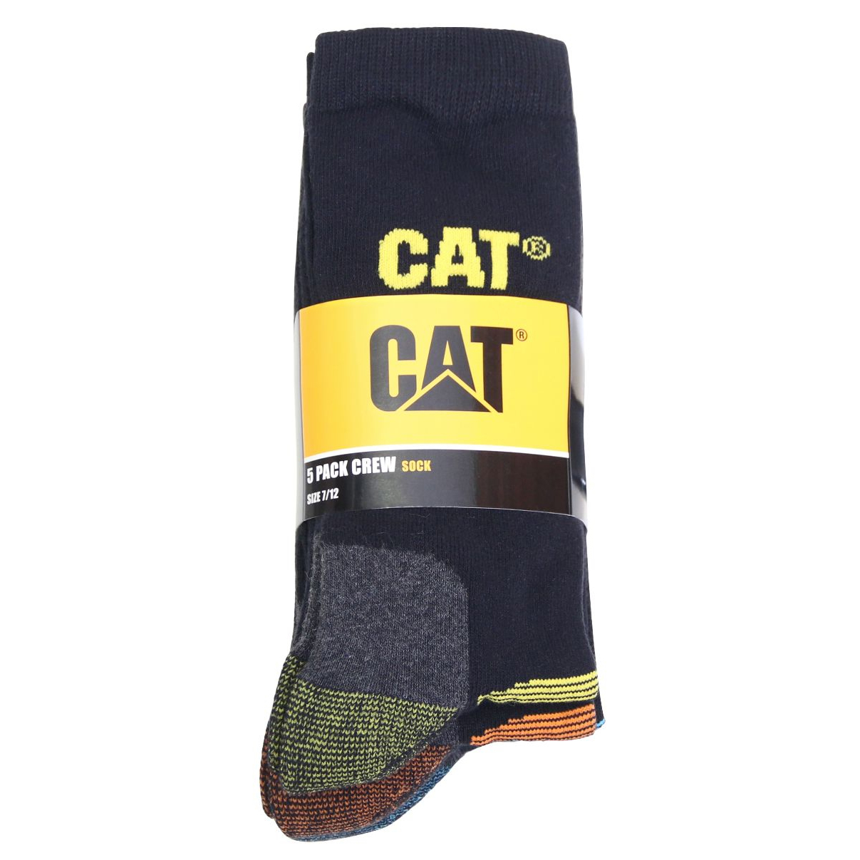 Caterpillar Shoes Lahore - Caterpillar 5 Pack Crew Mens Socks Black (321078-NSY)